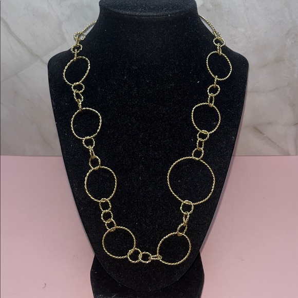 Vintage Sheila Fajl gold interlocking circle necklace